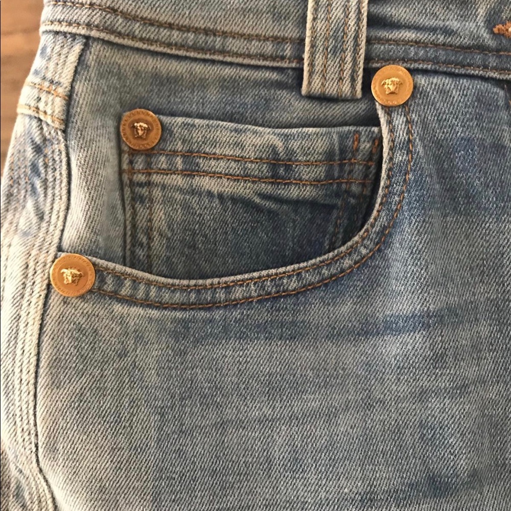 Versace high rise light blue slim fit jeans - Picture 8 of 14